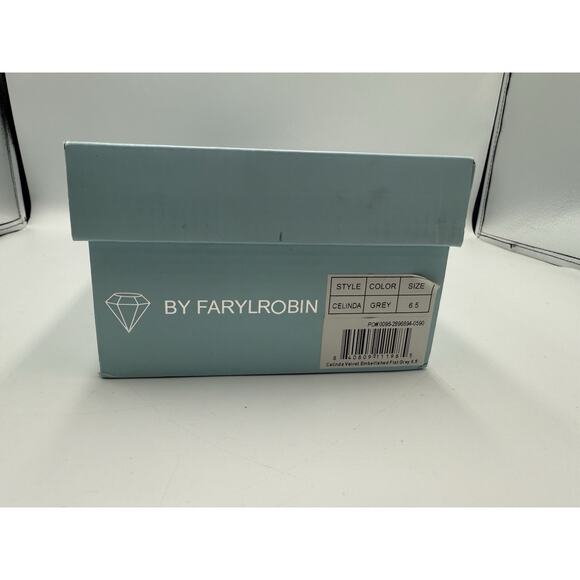 By Farylrobin Celinda Gray Velvet Embellished Flats‎ Size 6.5 - Picture 8 of 8